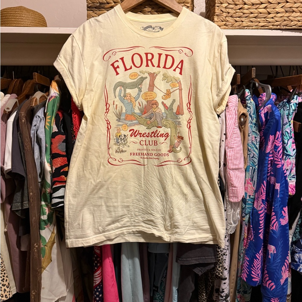 Kids Florida Wrestling Club Shirt - Cream - Picture 2 of 4